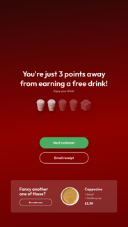 Loyalty rewards screen